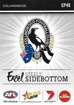 2016 Select Footy Stars - Excel #EP49 Steele Sidebottom Back